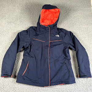 The North Face Hyvent Jacket Women's XL Blue‎ Puff Parka Coat Sherpa Lined